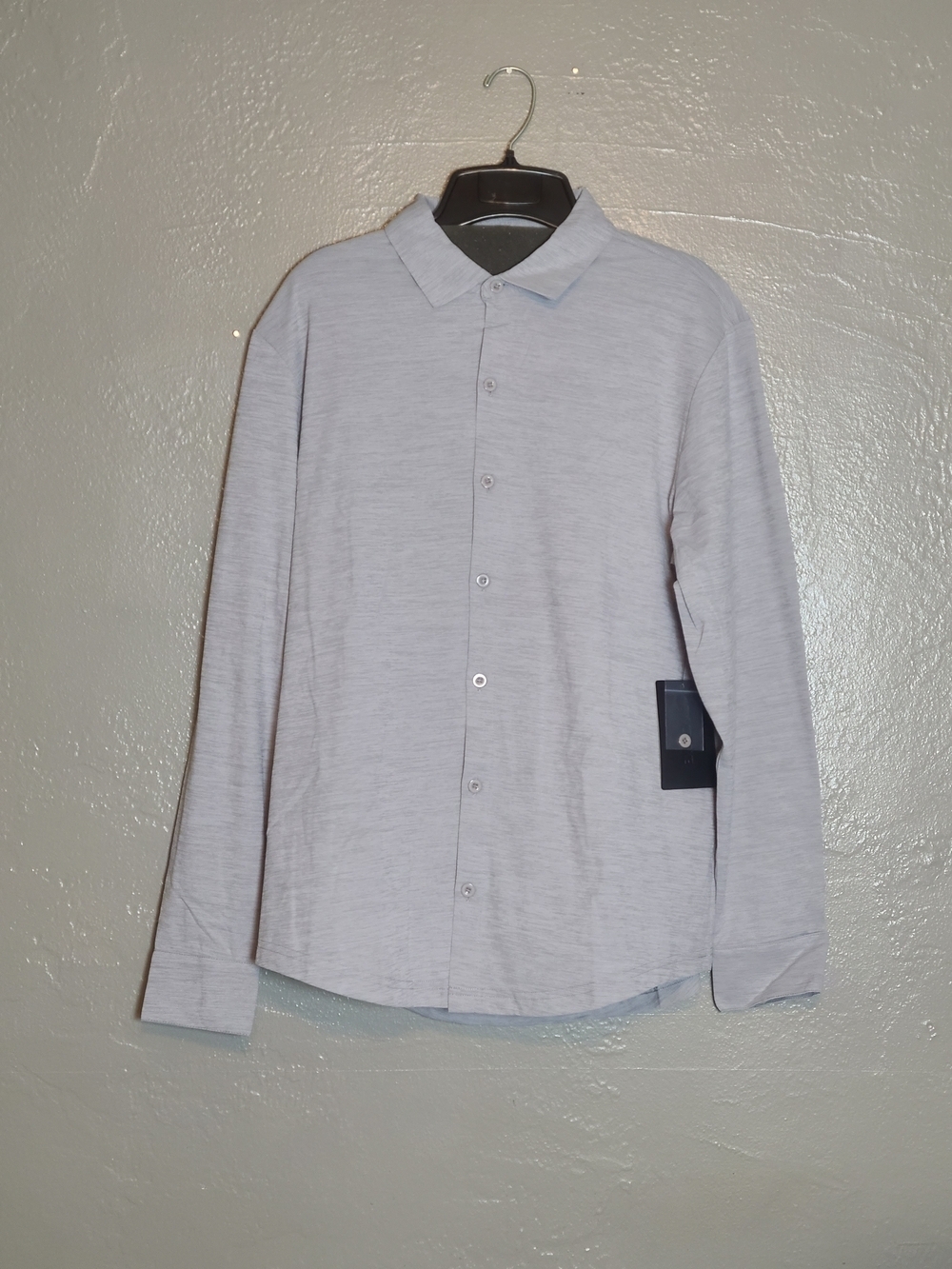 Banzhuke Men's Long-Sleeve Button-Up Shirt in Light Gray NWT Medium - Picture 2 of 12